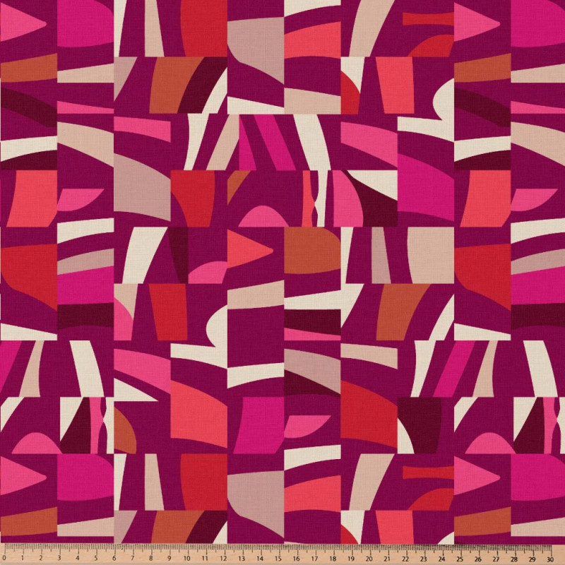 Algodón estampado CHROMAPOP Púrpura / Rosa